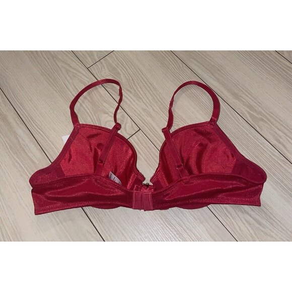 Vtg Vassarette 75-368 Satin Push Up Bra Lined Underwire Womens 36A Red New Nwt - Picture 4 of 6